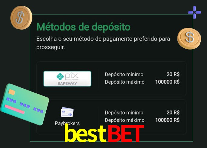 O cassino bestbet oferece uma grande variedade de métodos de pagamento
